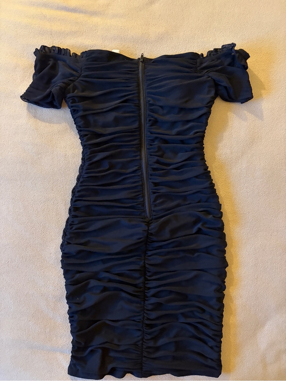 Black Ruched Minidress - Picture 3 of 4